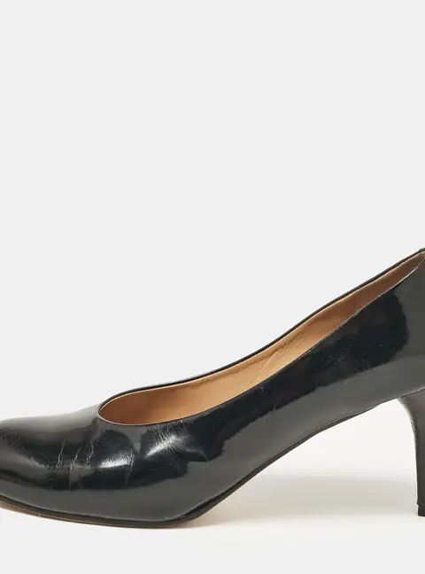 Chloe Black Leather Round Toe Pumps Size 41