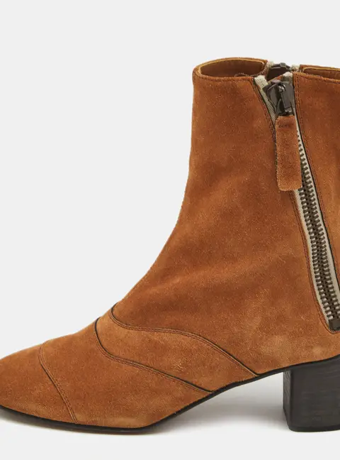 Chloe Brown Suede Lexie Ankle Boots Size 37.5