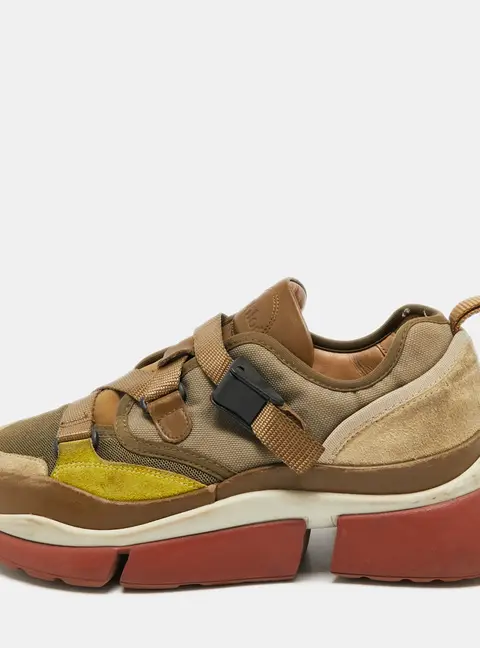 Chloe Sonnie Size 39 Multicolor Canvas, Leather and Suede Sneakers