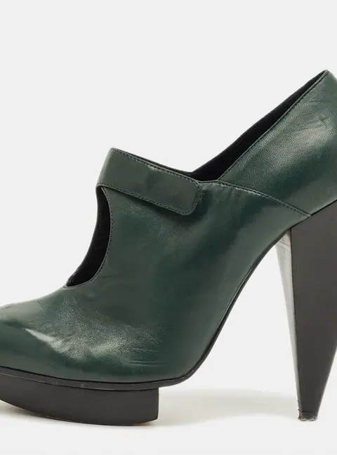 Chloe Green Leather Booties Size 37