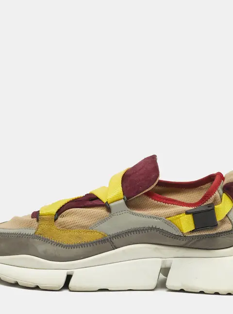 Chloe Sonnie Size 40 Multicolor Leather and Suede Sneakers