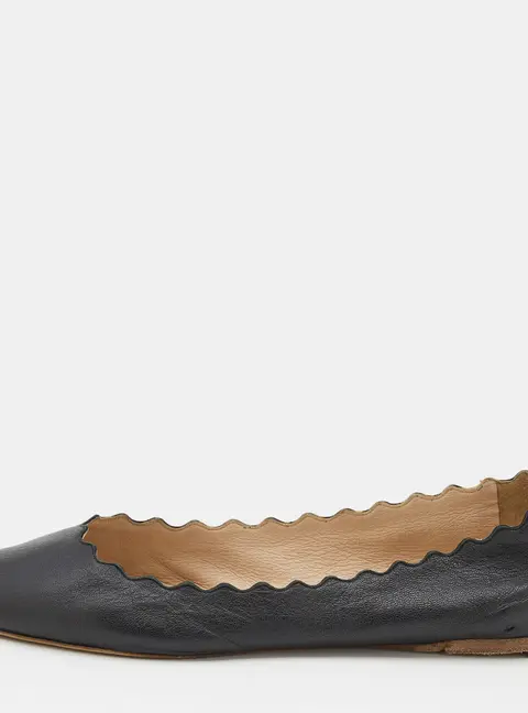Chloe Black Leather Lauren Ballet Flats Size 37