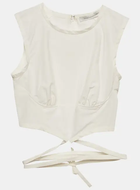 Christopher Esber White Cotton Waist Tie Top XS