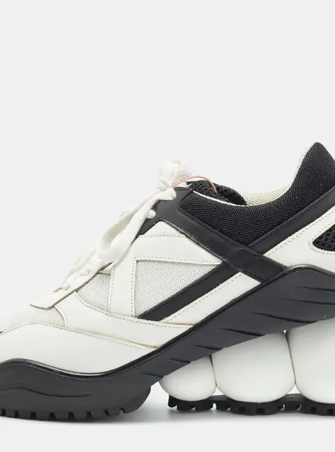 Christopher Kane Looner Size 36 White/Black Leather and Mesh Wedge Sneakers