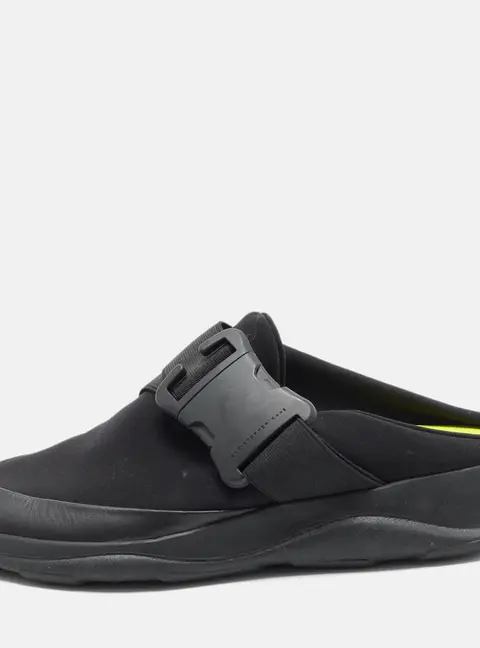 Christopher Kane Safety Buckle Size 36.5 Black Neoprene Slip On Sneakers Mules