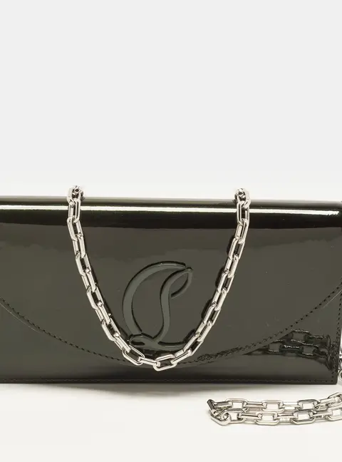 Christian Louboutin Loubi54 Green Patent Leather Clutch