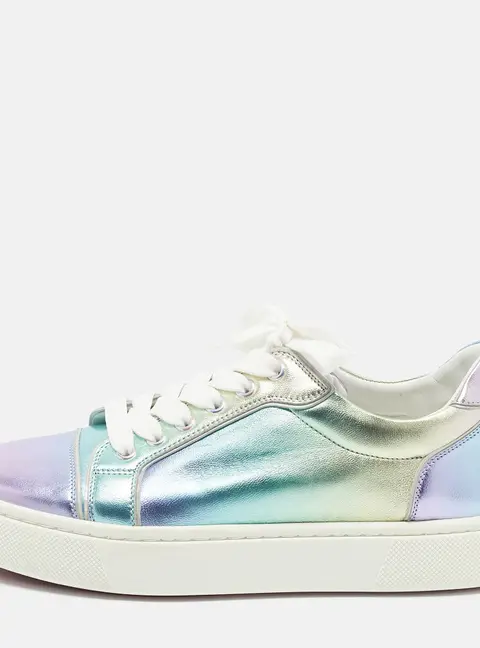 Christian Louboutin Vierissima Size 38.5 Tricolor Leather Lace Up Sneakers