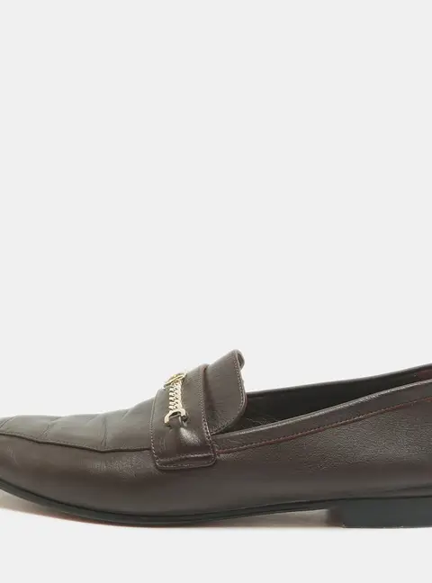 Christian Louboutin MJ Moc Size 39 Burgundy Leather Driver Loafers