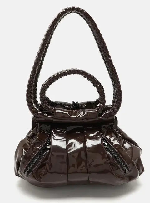 Christian Louboutin Loubette Brown Patent Leather Satchel