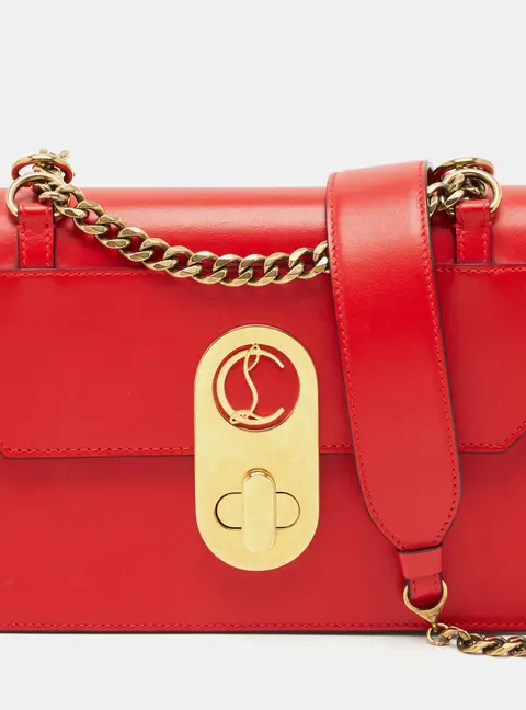 Christian Louboutin Red Leather Small Elisa Shoulder Bag