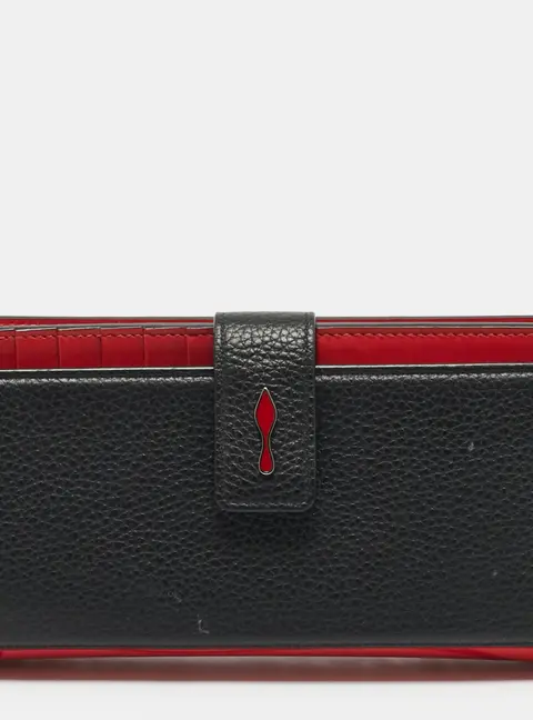 Christian Louboutin Paloma Black/Red Leather and Rubber Wallet