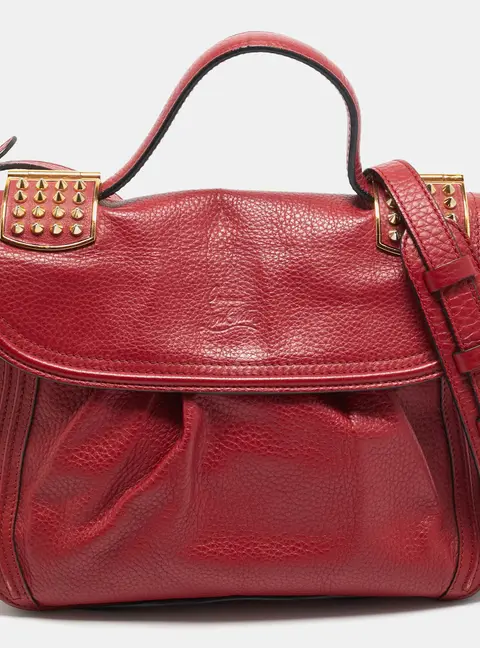 Christian Louboutin Dompteuse Red Leather Top Handle Bag