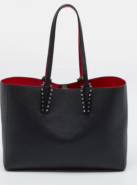 Christian Louboutin Cabata Black/Red Leather and Rubber Tote
