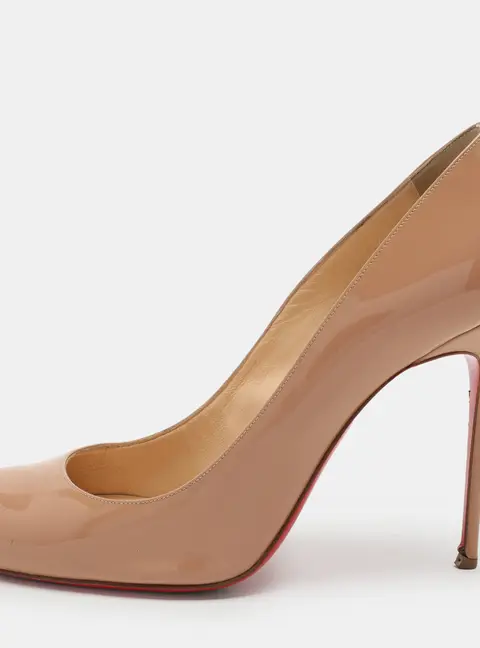 Christian Louboutin Beige Patent Leather Simple Pumps Size 40