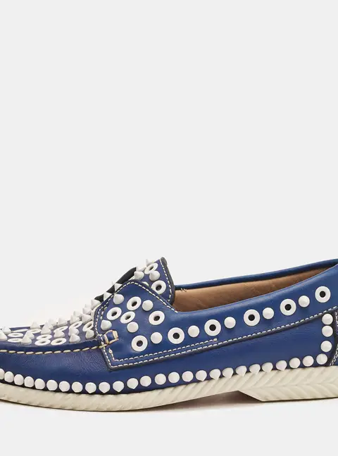 Christian Louboutin Yacht Size 36 Blue Leather Loafers & Moccasins