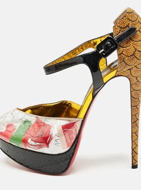 Christian Louboutin Multicolor PVC No. 299 Trash Platform Pumps Size 39.5