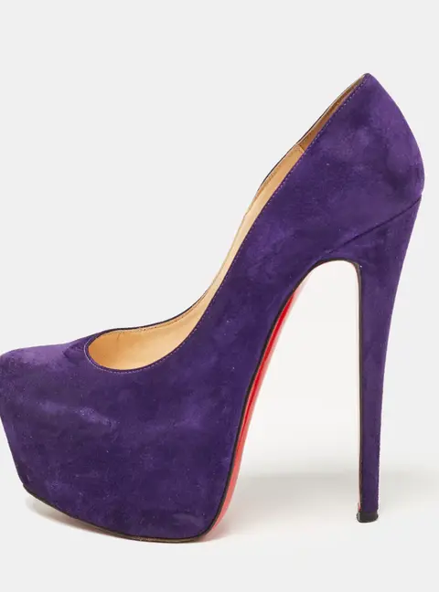 Christian Louboutin Purple Suede Daffodile Platform Pumps Size 36