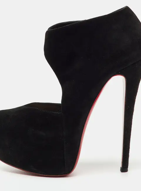 Christian Louboutin Black Suede Donue Platform Pumps Size 37