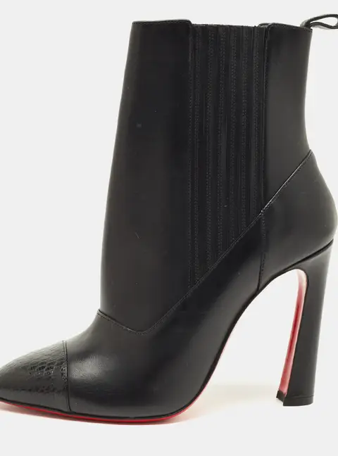 Christian Louboutin Me In The 90s Boots Size 37 Black Leather Ankle Length Boots
