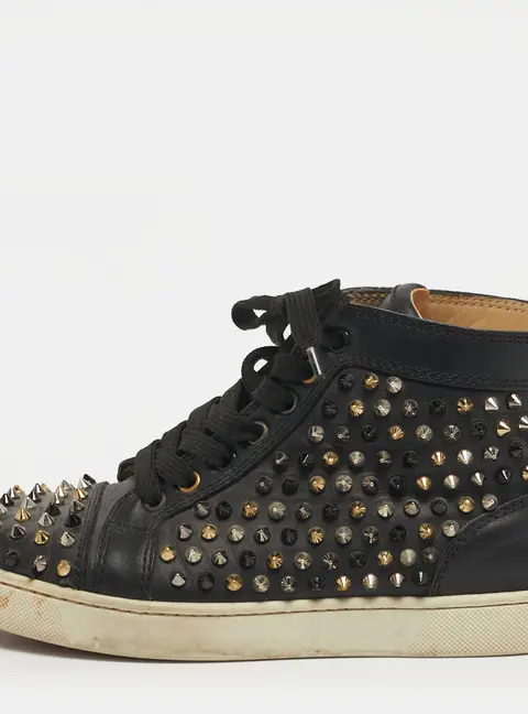 Christian Louboutin Louis Spikes Size 38.5 Multicolor Leather High Top Sneakers