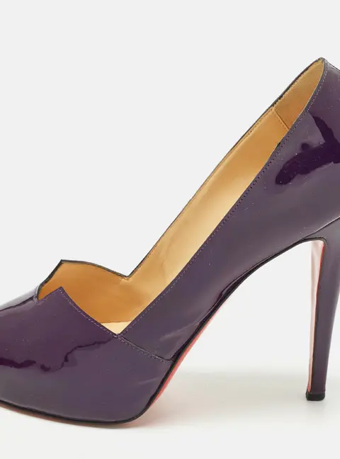 Christian Louboutin Pique Prive Size 41 Purple Patent Leather Platform Pumps
