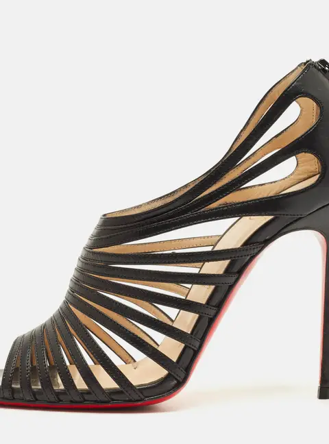Christian Louboutin Multibrida Size 37 Black Leather Sandals