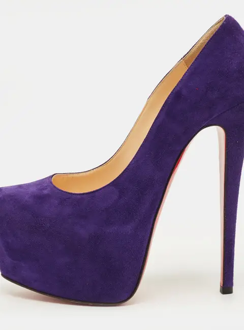 Christian Louboutin Daffodile Size 37 Purple Suede Platform Pumps