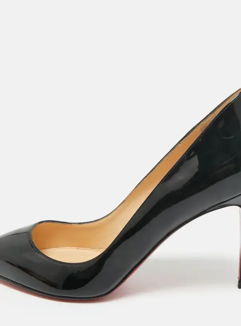 Christian Louboutin Black Patent Leather Pigalle Pumps Size 36.5