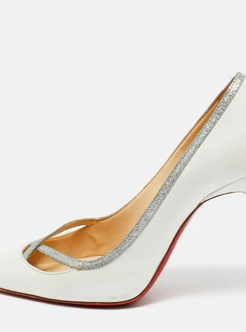 Christian Louboutin White Leather Princess Pumps Size 35