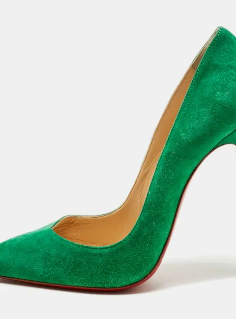 Christian Louboutin Green Suede So Kate Pumps Size 38.5
