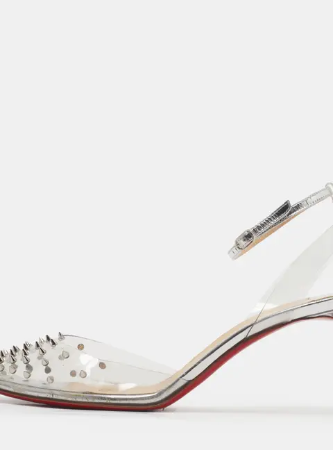 Christian Louboutin Spikoo Size 39.5 Transparent/Silver PVC Pumps