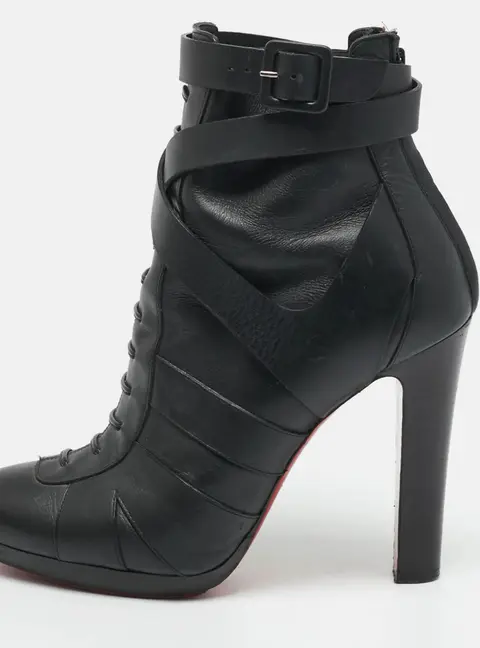 Christian Louboutin Lamu 120 Size 41 Black Suede Ankle Length Boots