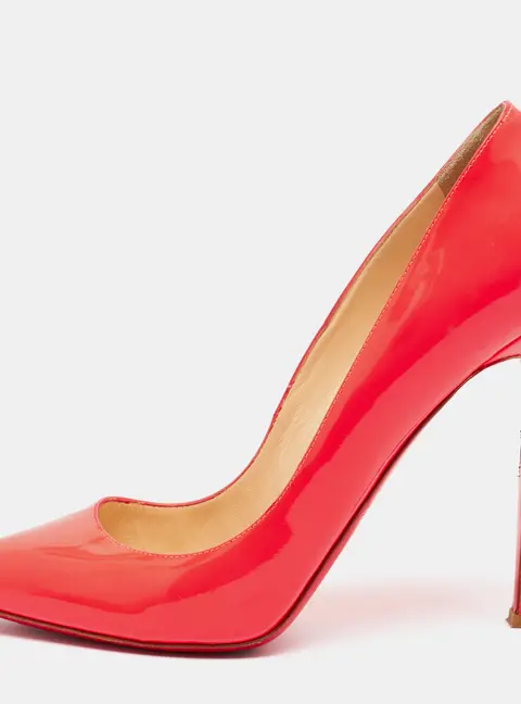 Christian Louboutin So Kate Size 40.5 Neon Coral Patent Leather Pumps