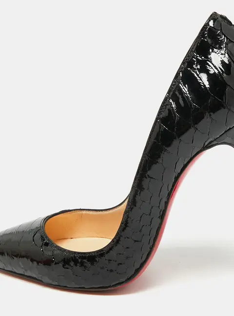 Christian Louboutin Pigalle Size 35 Black Patent Leather Pumps