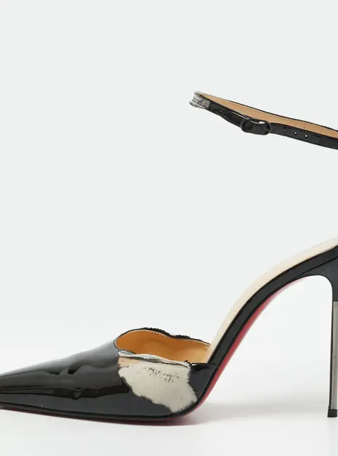 Christian Louboutin x Maison Margiela Bilougiela Size 40.5 Black Patent Leather Pumps