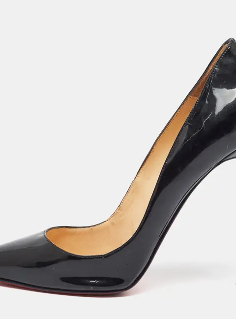 Christian Louboutin Pigalle Size 38 Black Patent Leather Pumps