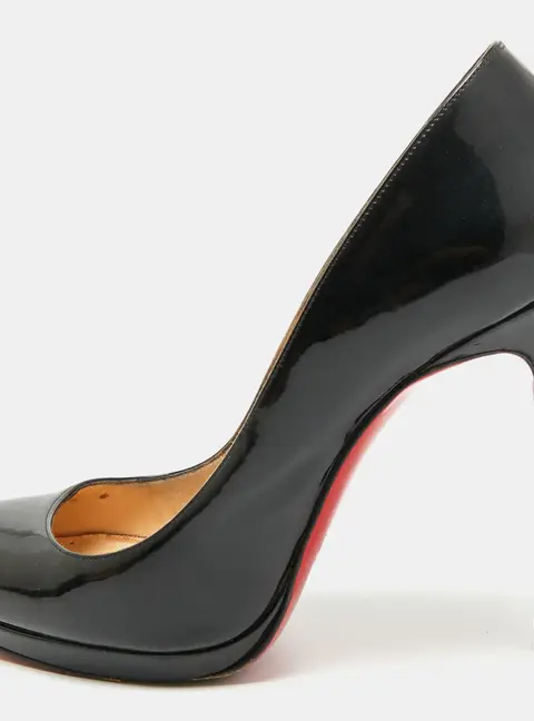 Christian Louboutin New Simple Size 37 Black Patent Leather Pumps