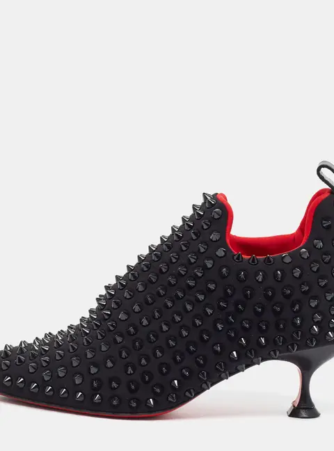 Christian Louboutin Size 36.5 Black Fabric Sneaker Pumps