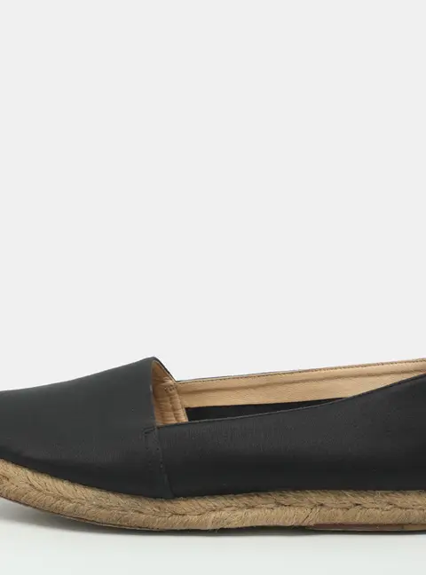 Christian Louboutin Espachica 20 Size 36.5 Black Satin Espadrille Flats