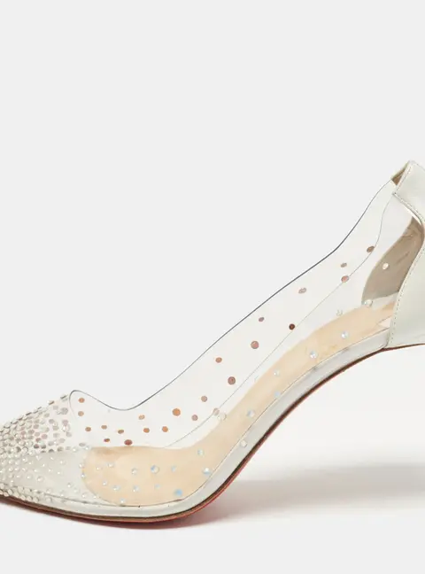 Christian Louboutin Degrastrass Size 39.5 Transparent Leather and PVC Pumps