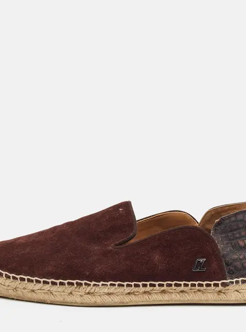 Christian Louboutin Espadon Size 40 Brown Suede Espadrille Flats
