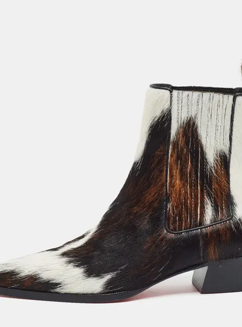 Christian Louboutin Cheliviss Size 39 Multicolor Calf Hair Chelsea Boots