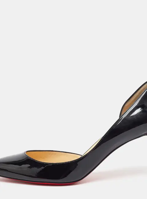 Christian Louboutin Iriza Size 41 Black Patent Leather D'orsay Pumps