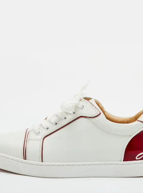 Christian Louboutin Vierissima Size 37.5 White Leather Low Top Sneakers