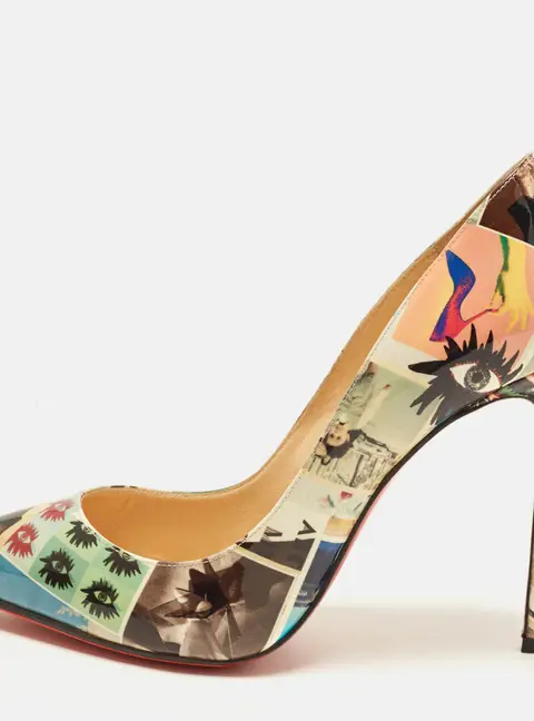 Christian Louboutin So Kate Size 38.5 Multicolor Graphic Print Patent Leather Pumps