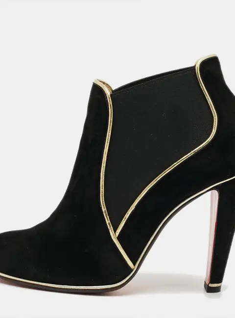 Christian Louboutin loulou Size 38 Black Suede Ankle Length Boots