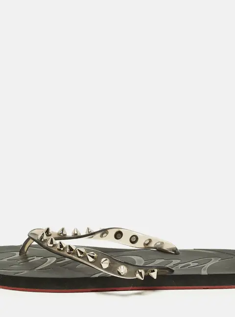 Christian Louboutin Loubi Flip Size 41 Transparent Rubber Thong Flats