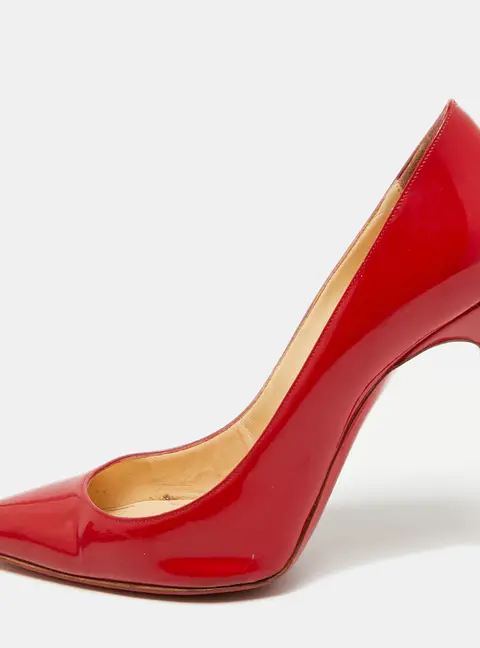 Christian Louboutin So Kate Size 37 Red Patent Leather Pointed Toe Pumps