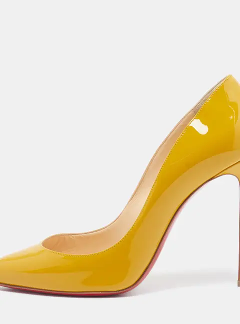 Christian Louboutin So Kate Size 39 Yellow Patent Leather Pumps