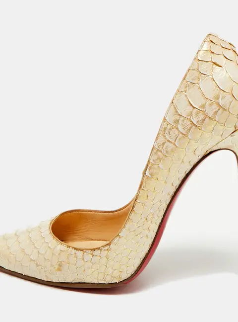 Christian Louboutin So Kate Size 39 Two Tone Python Leather Pointed Toe Pumps
